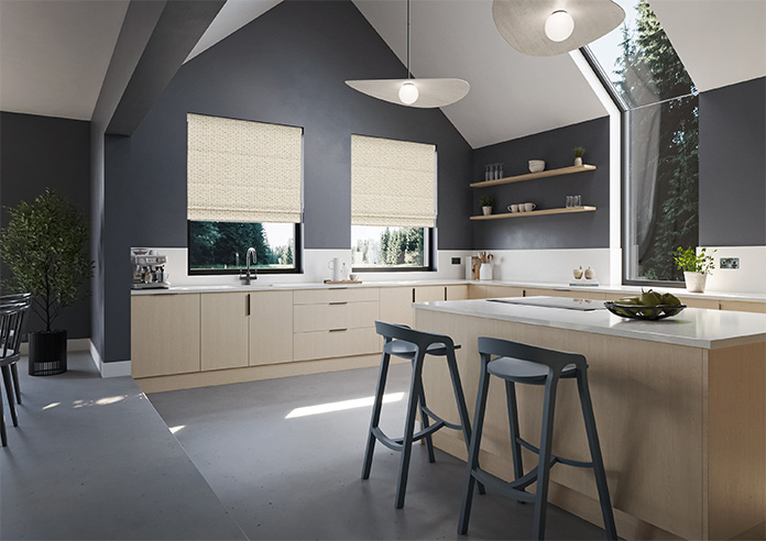 Rolling Hills Velvet, Cashmere - Motorised Roman Blind - Image 6